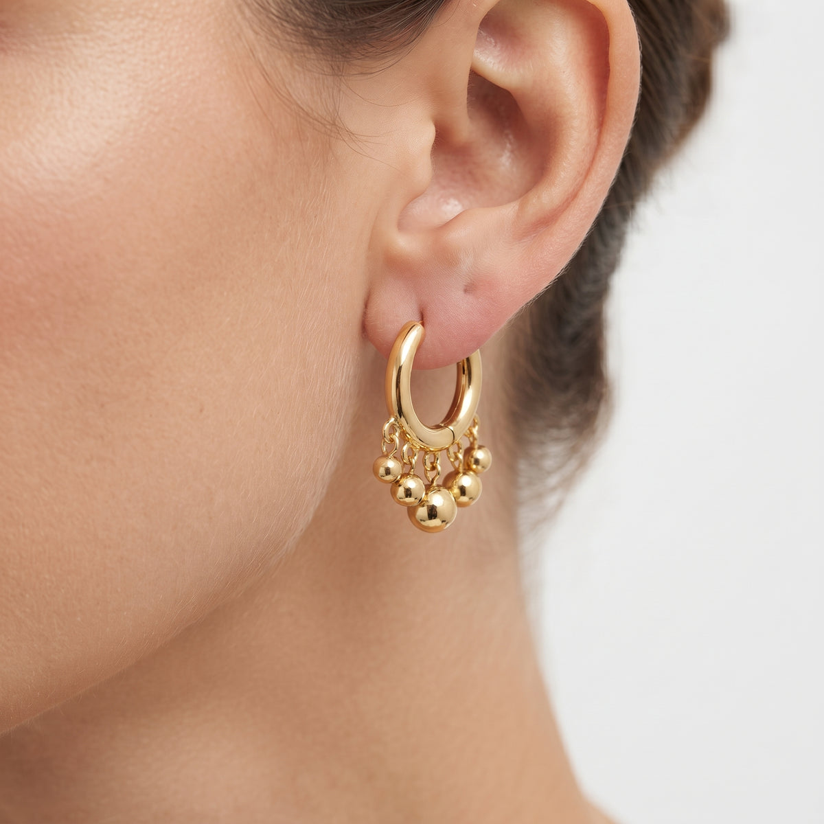 BE342 Ball Charm Huggie Hoop Earrings - BE342-M.jpg