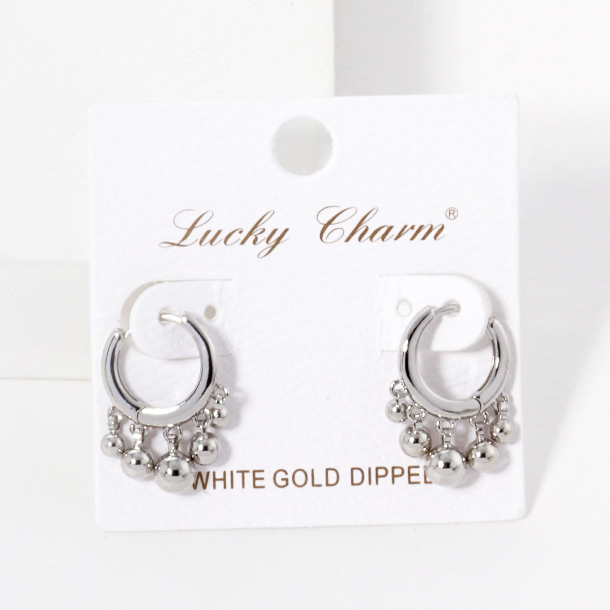 BE342 Ball Charm Huggie Hoop Earrings - BE342-R.JPG