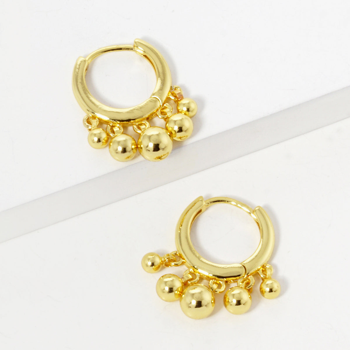 BE342 Ball Charm Huggie Hoop Earrings - BE342G.jpg