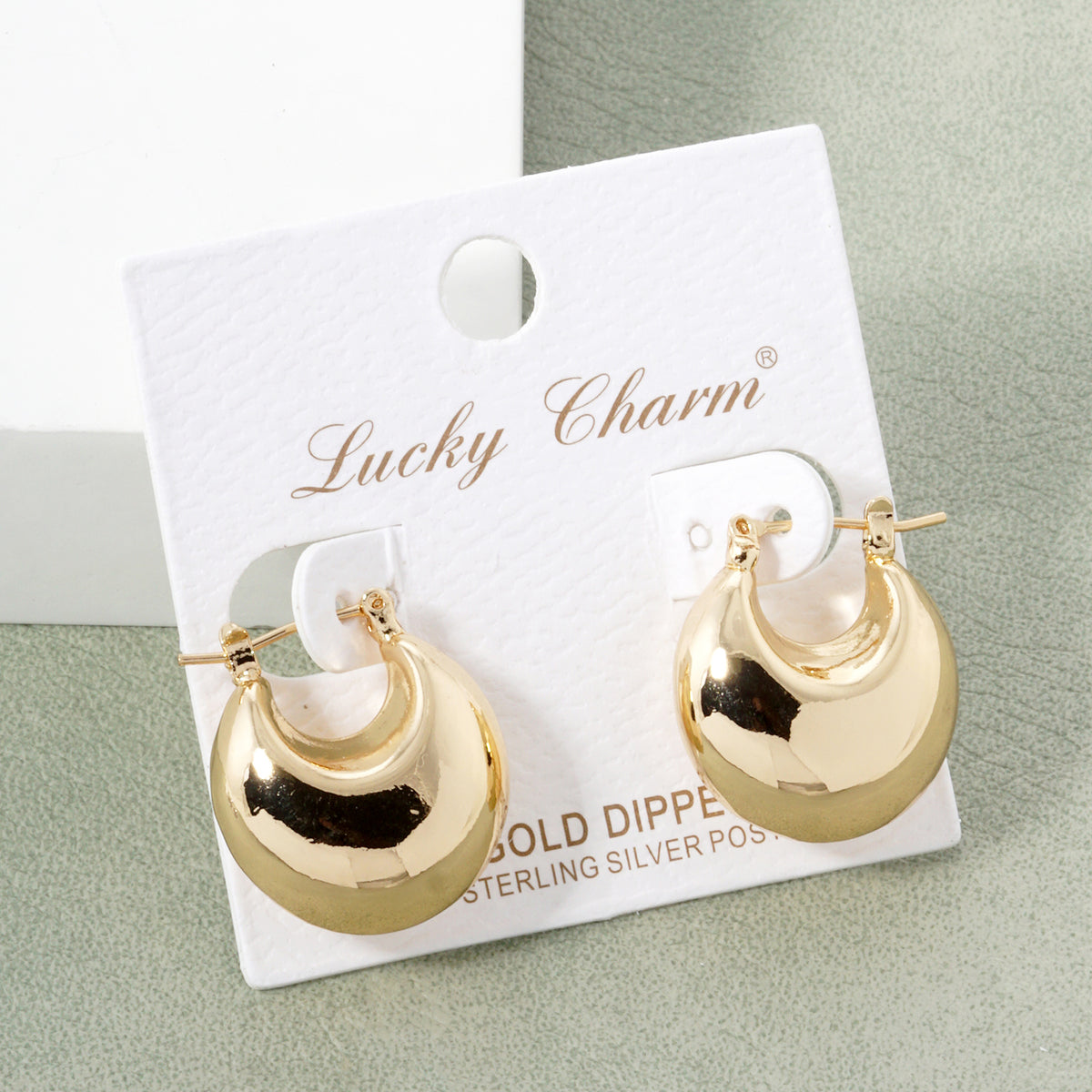 BE344 Rounded Dome Hoop Earrings - BE344-G.JPG