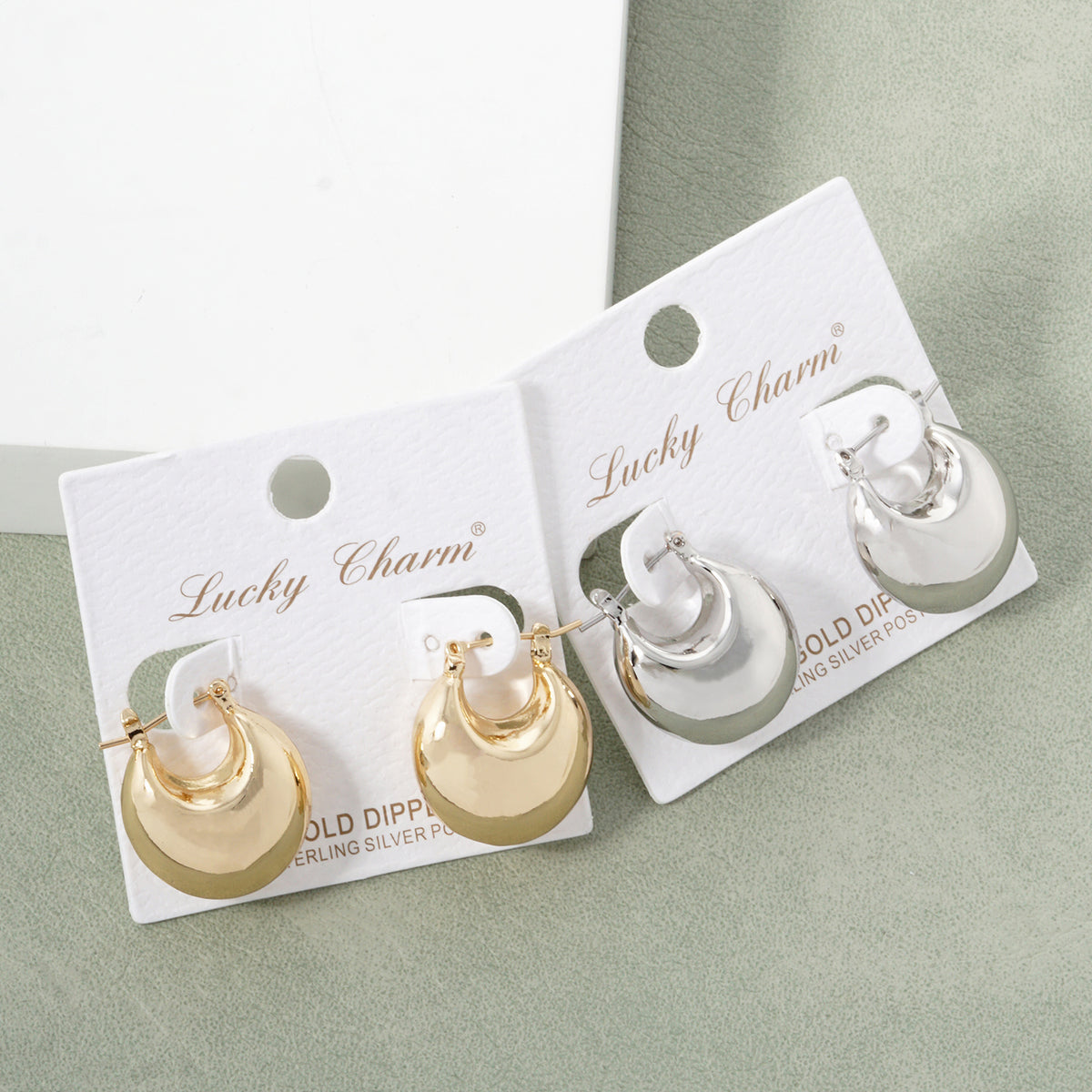 BE344 Rounded Dome Hoop Earrings - BE344-GROUP.JPG