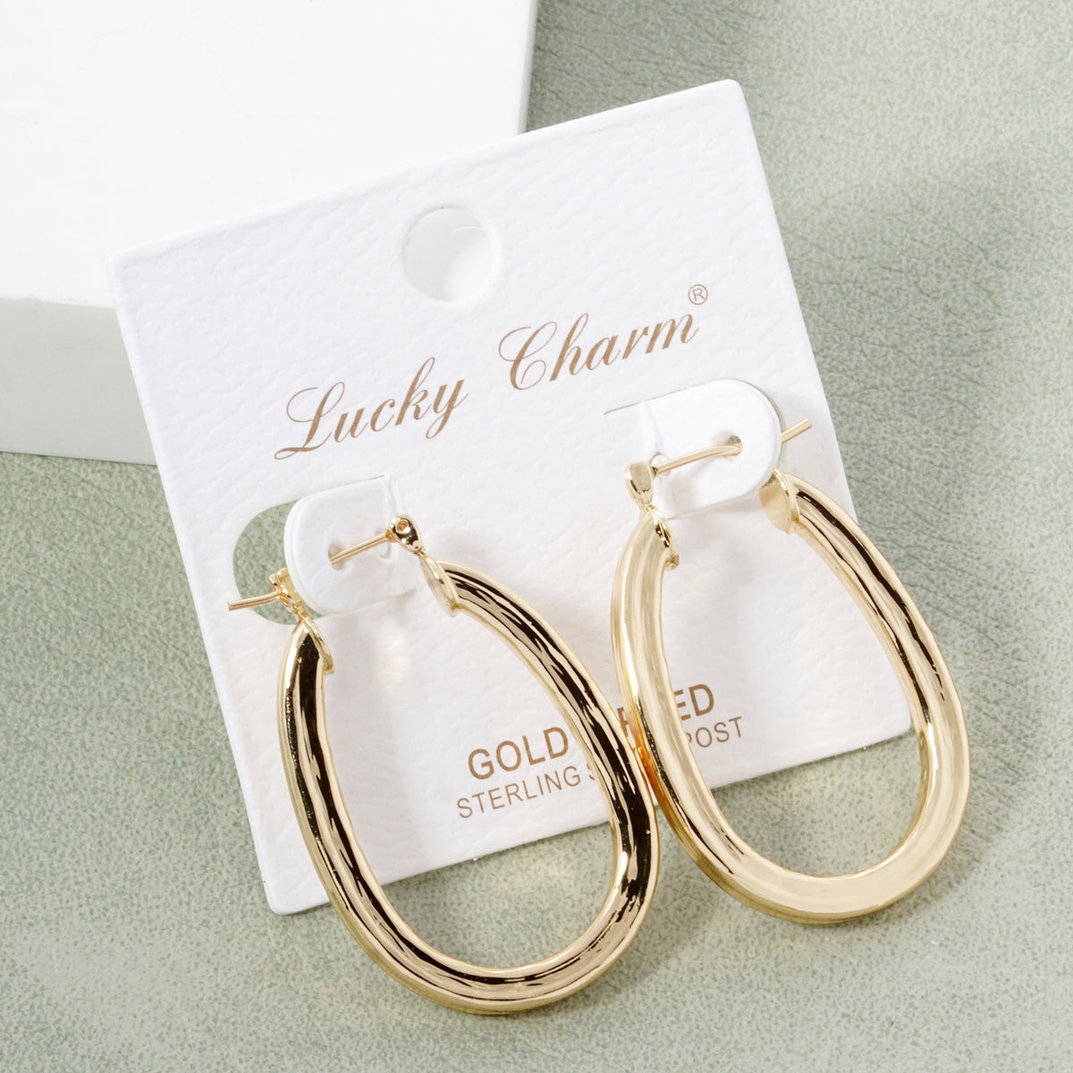 BE346 Elongated Oval Hoop Earrings - BE346-G.JPG