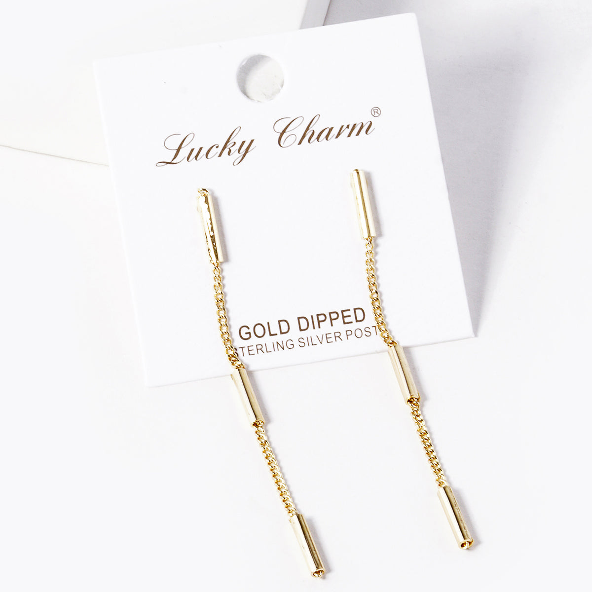 BE349 Long Bar Chain Drop Earrings - BE349-G.JPG