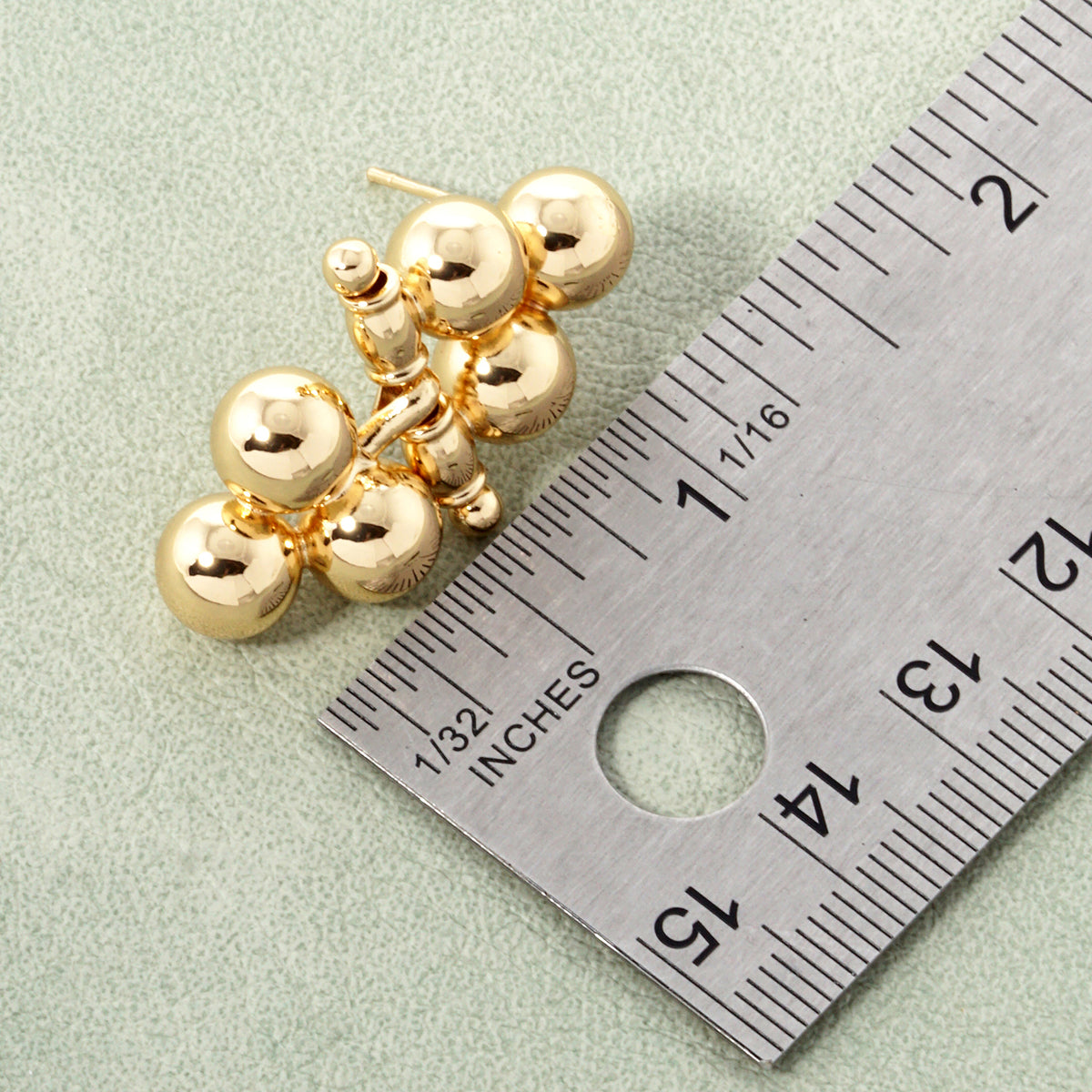 BE350 Ball Cluster Drop Earrings BE350-SIZE.JPG