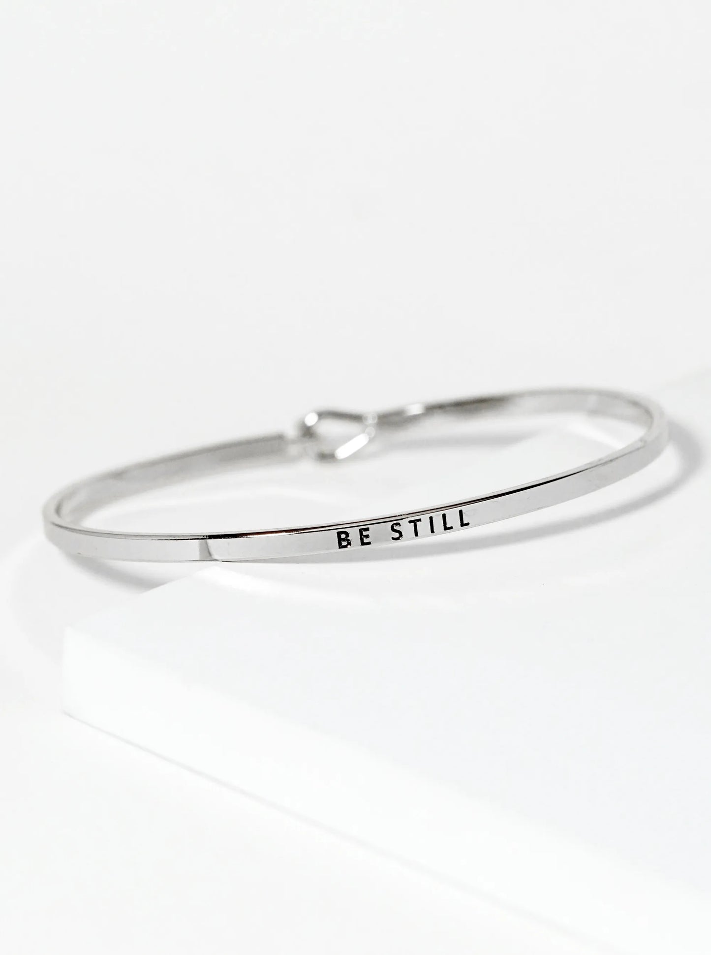 Be Still Engraved Inspirational Bangle Bracelet