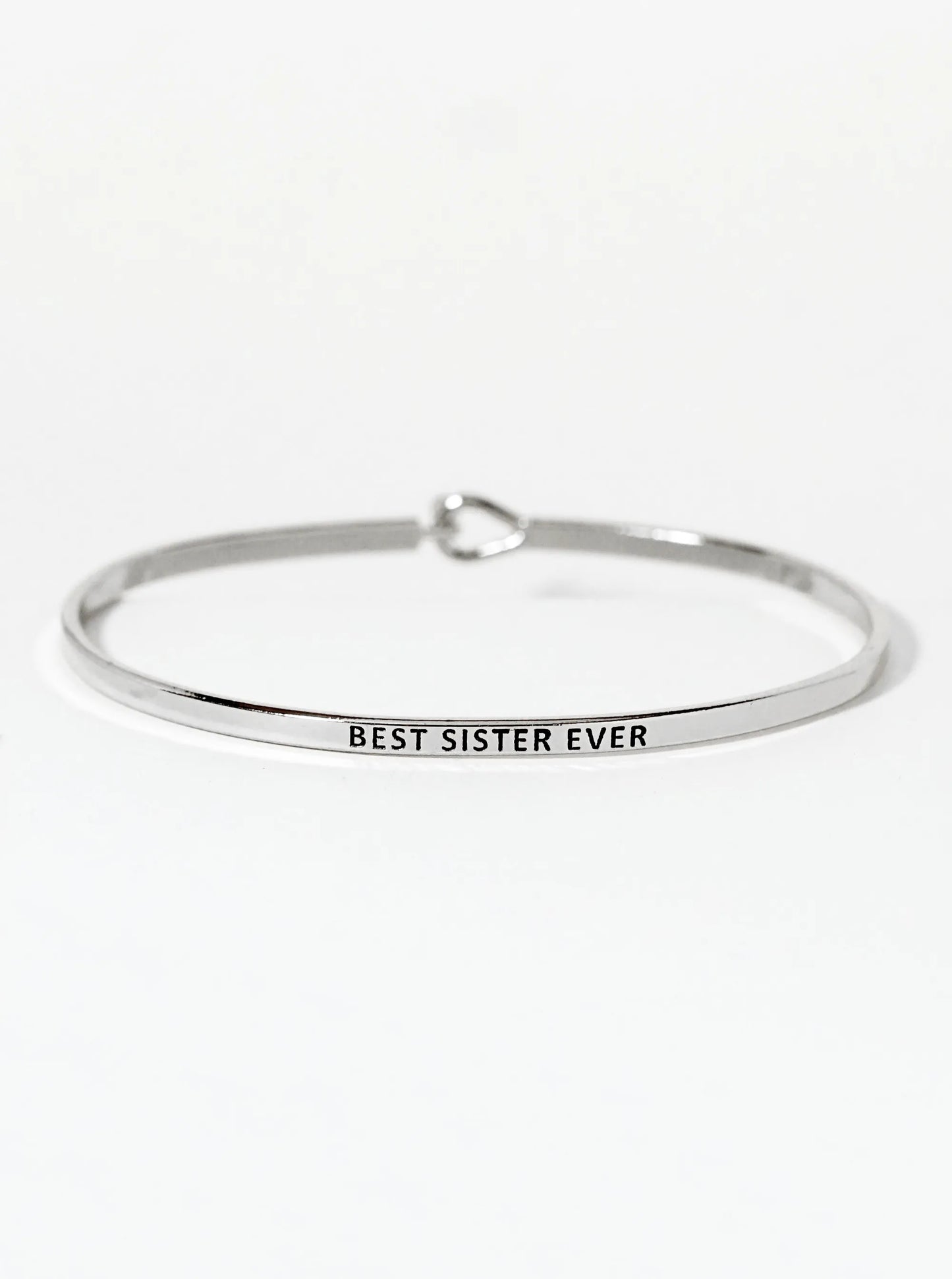 Best Sister Ever Engraved Inspirational Bangle Bracelet