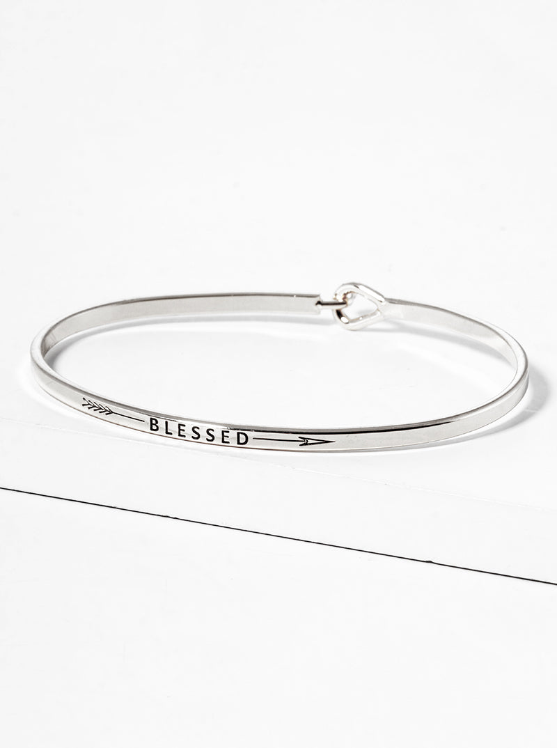 Blessed Engraved Inspirational Bangle Bracelet