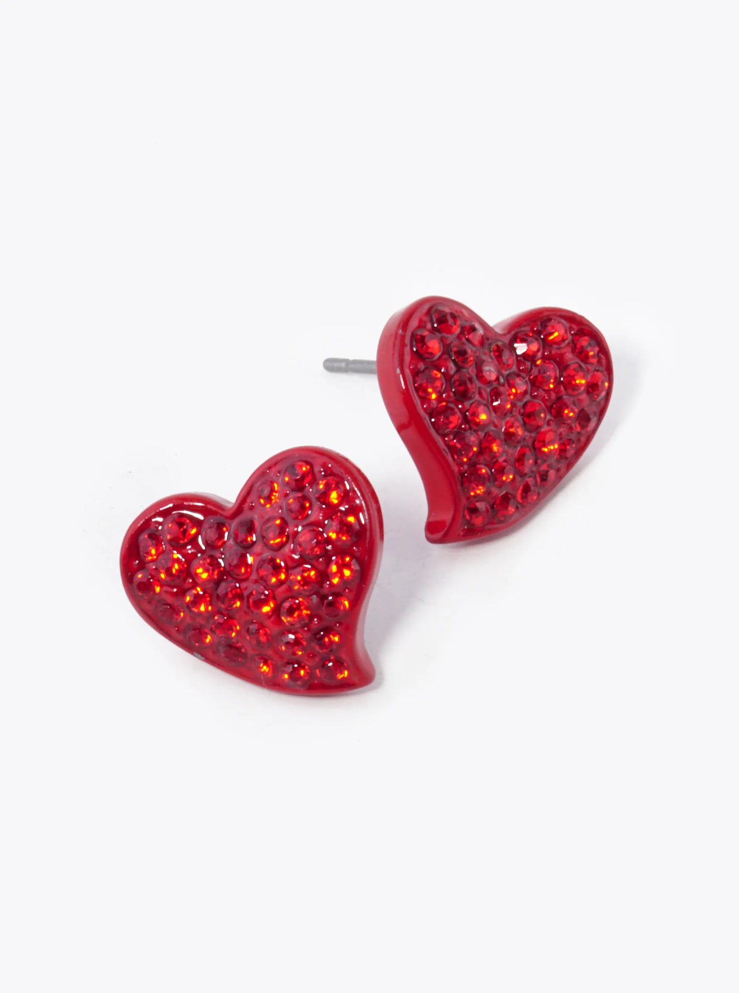 Crystal Pave 12mm Organic Heart Stud Earrings