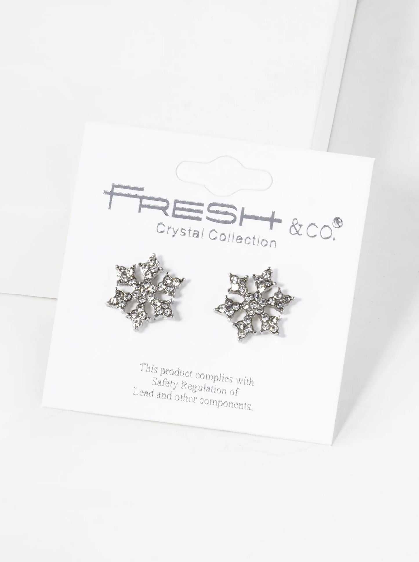 Crystal Pave 19mm Snowflake Stud Earrings