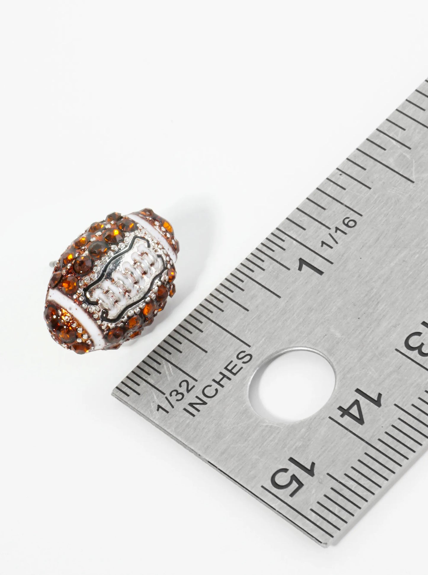 Crystal Pave Football Stud Earrings