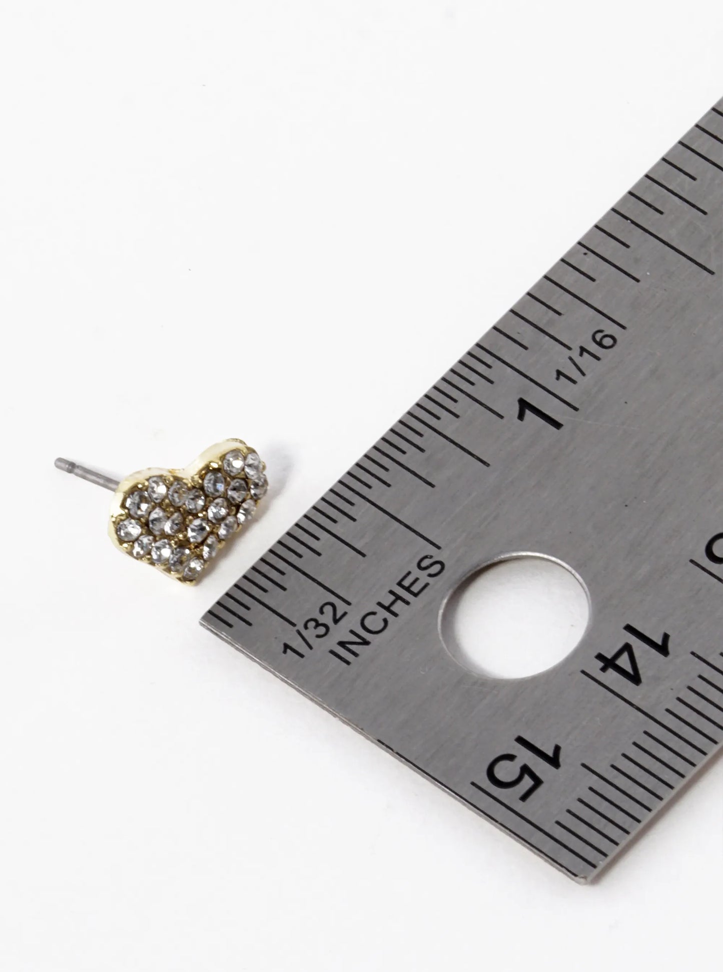 Crystal Pave Heart Stud Earrings
