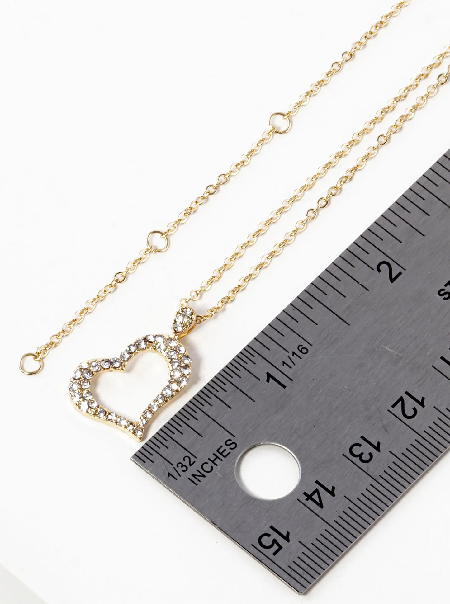 Crystal Pave Sideways Heart Pendant Necklace