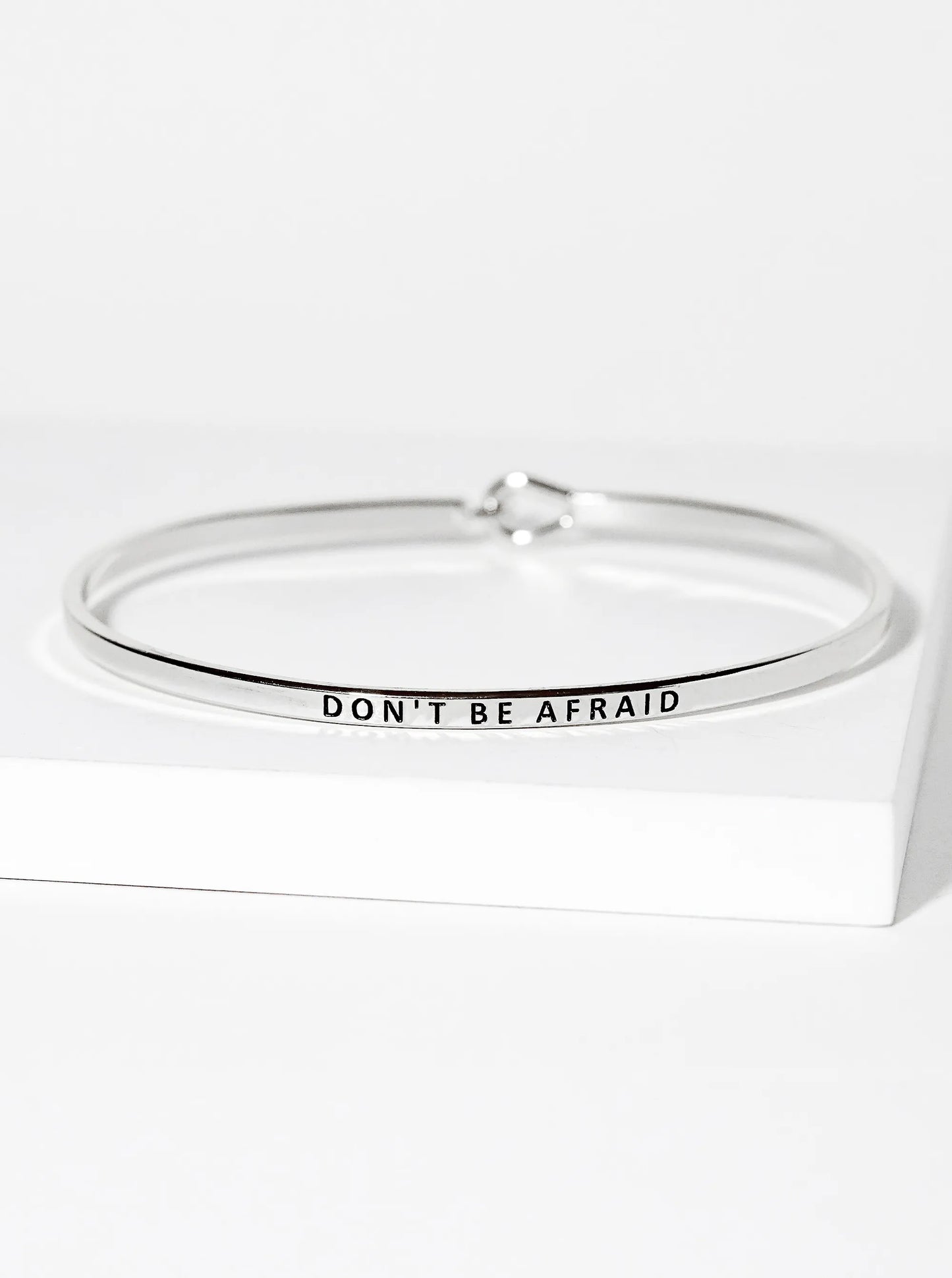 Dont Be Afraid Engraved Inspirational Bangle Bracelet