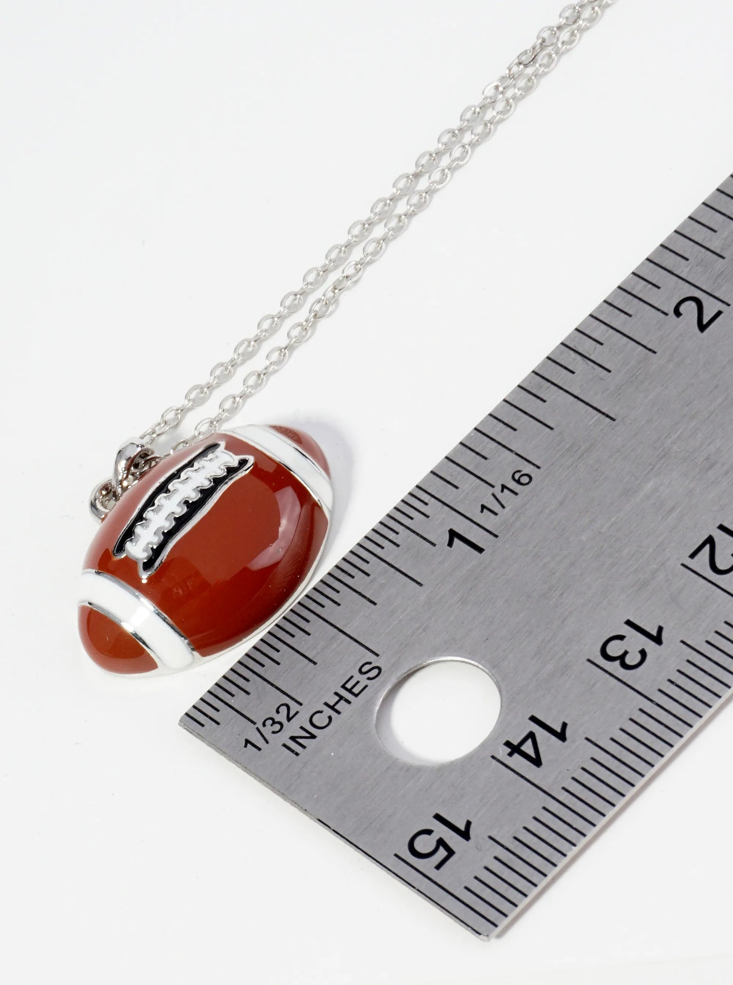 Enamel Football Pendant Game Day Necklace