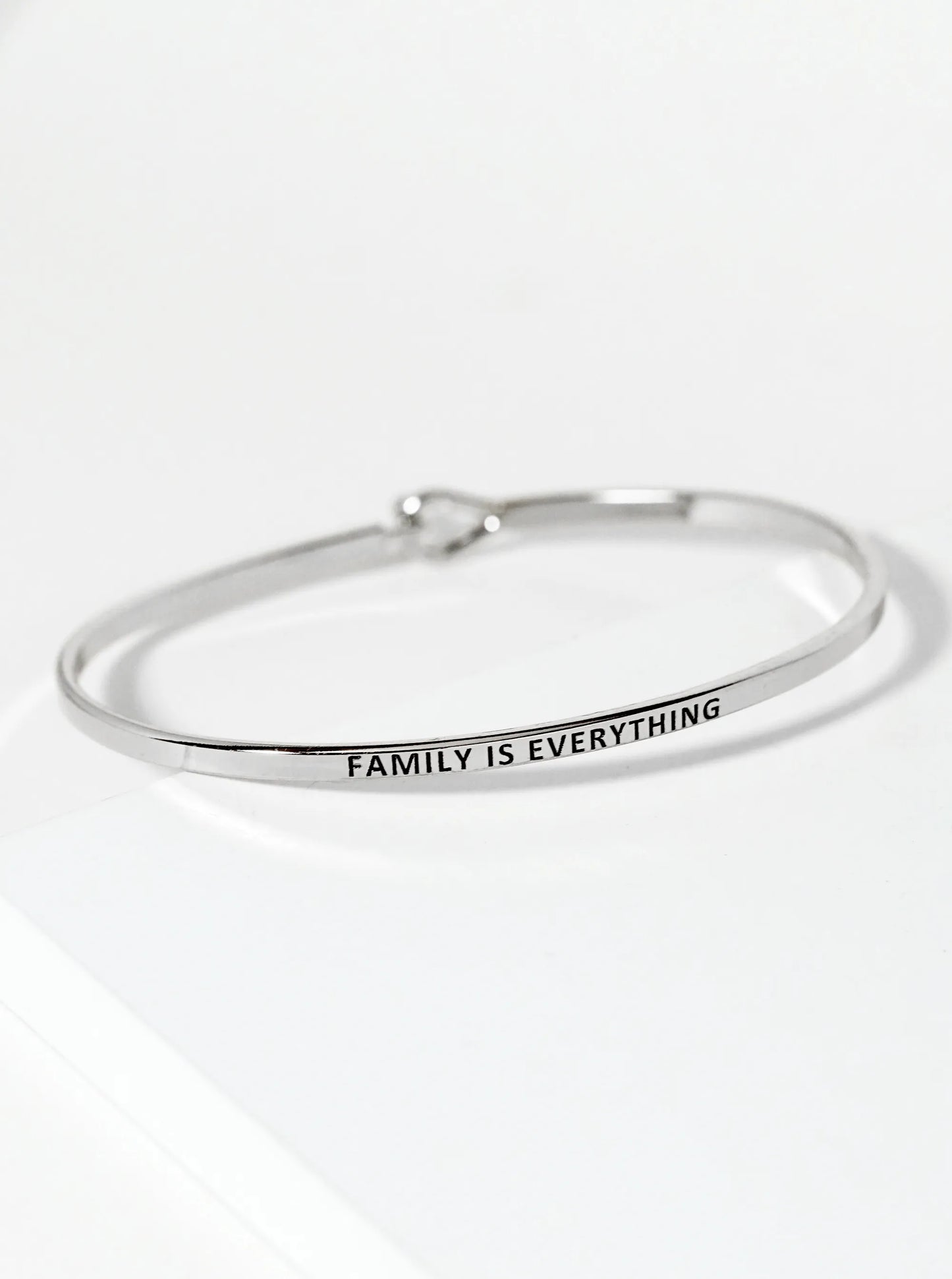 Family Is Everything Engraved Inspirational Bangle Bracelet