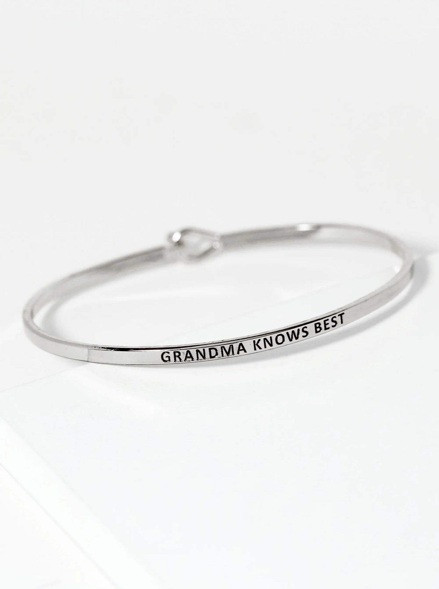 Grandma Knows Best Engraved Inspirational Bangle Bracelet