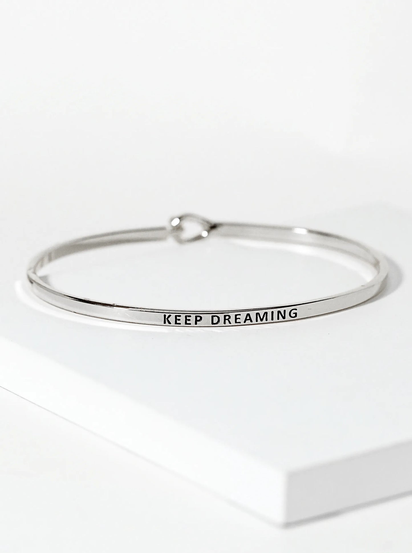 Keep Dreaming Engraved Inspirational Bangle Bracelet