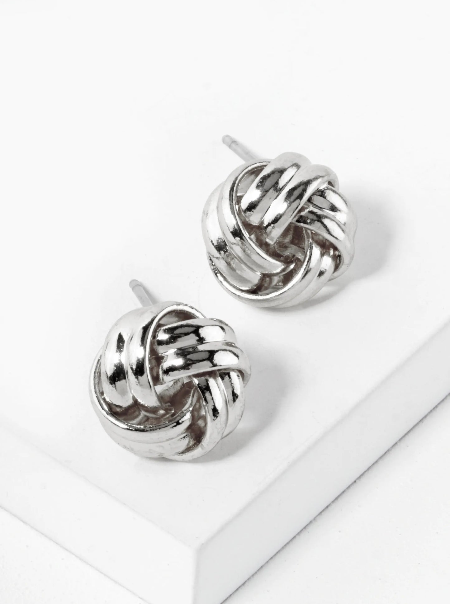 Metal 12mm Love Knot Stud Earrings