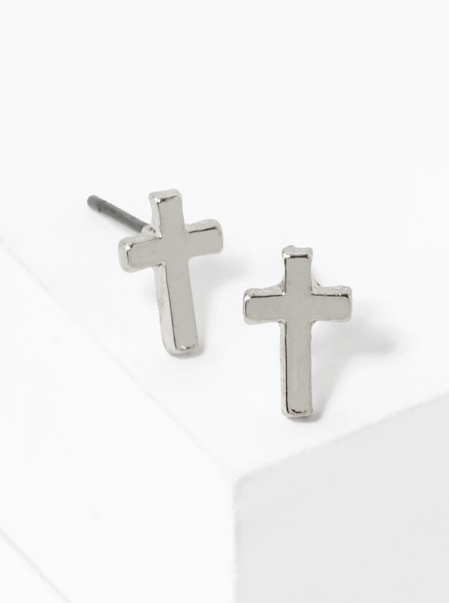 Metal 8mm Cross Stud Earrings