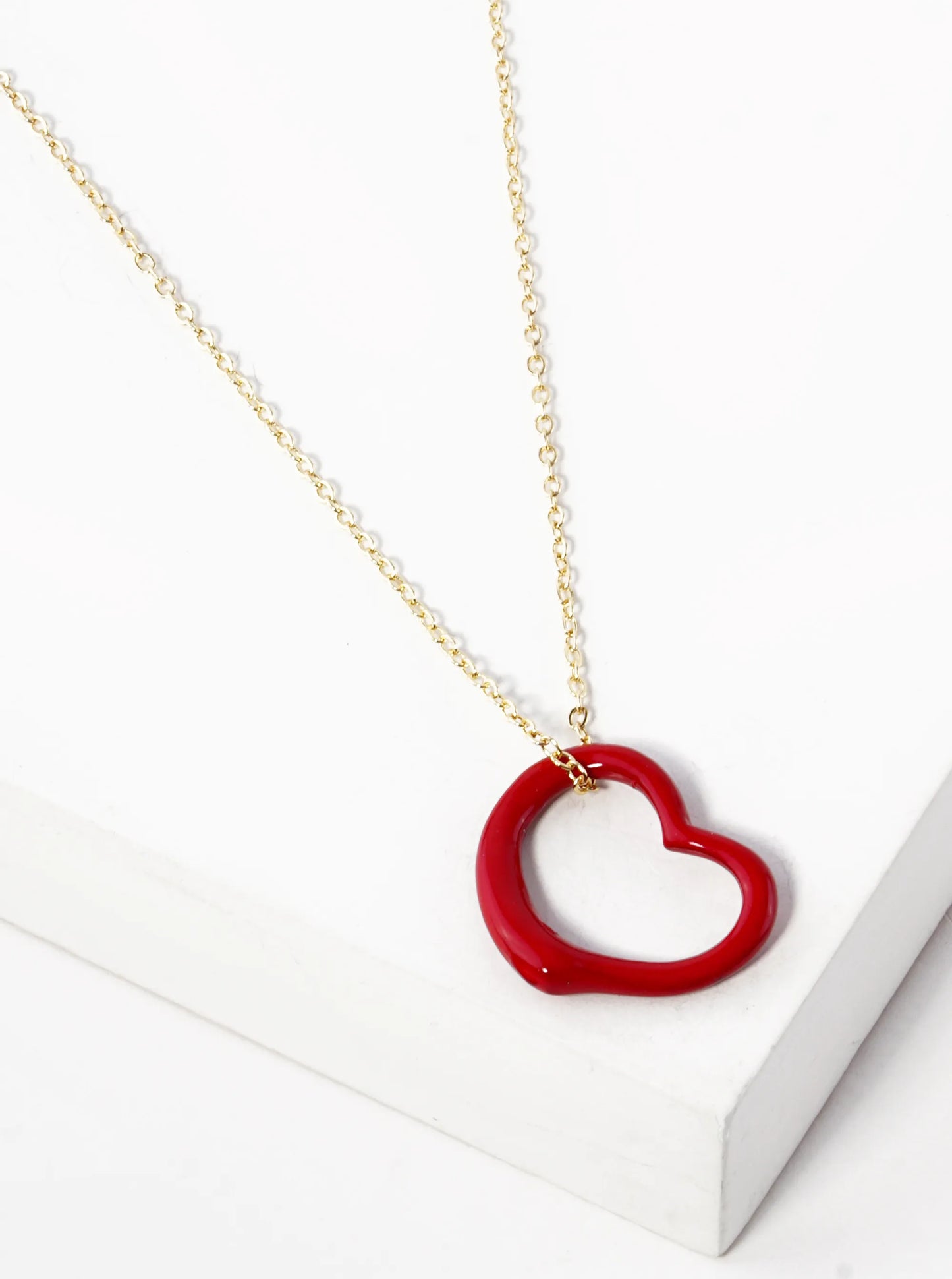 Metal Sideways 23mm Heart Pendant Necklace