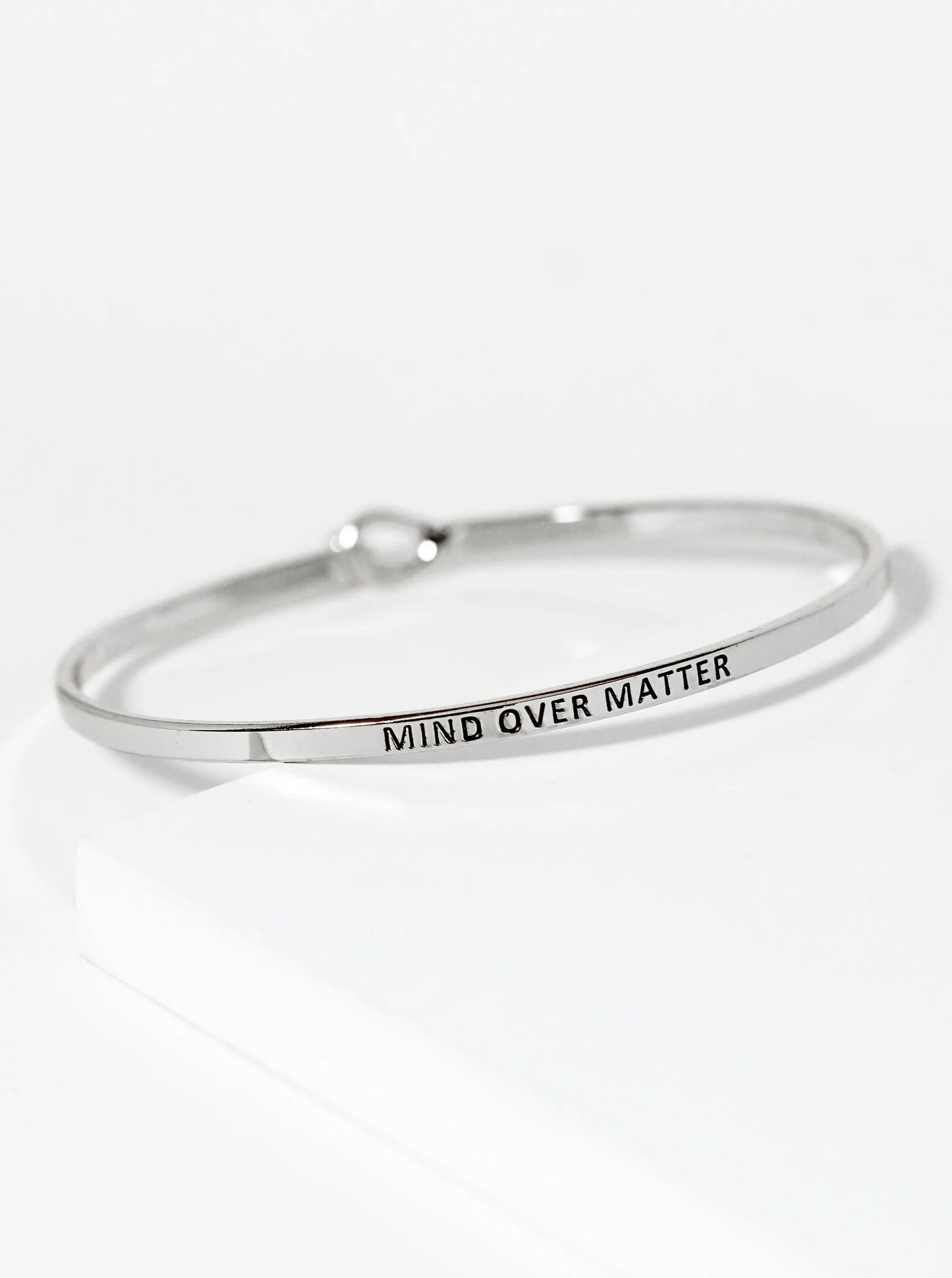 Mind Over Matter Engraved Inspirational Bangle Bracelet