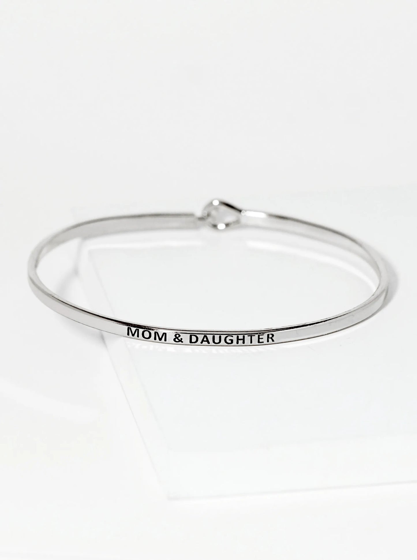 Mom And Daughter Engraved Inspirational Bangle Bracelet