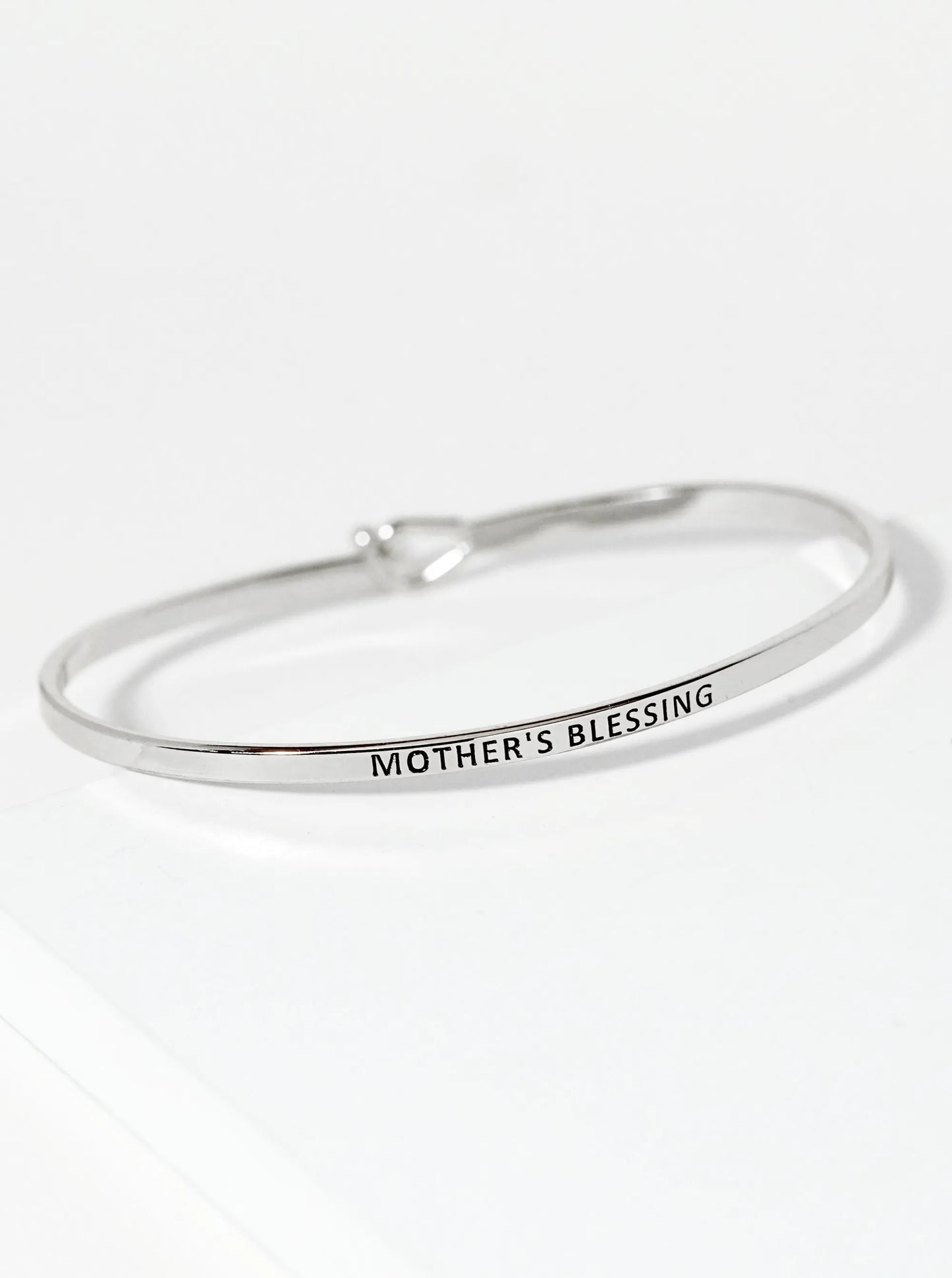 Mother Is Blessing Engraved Inspirational Bangle Bracelet
