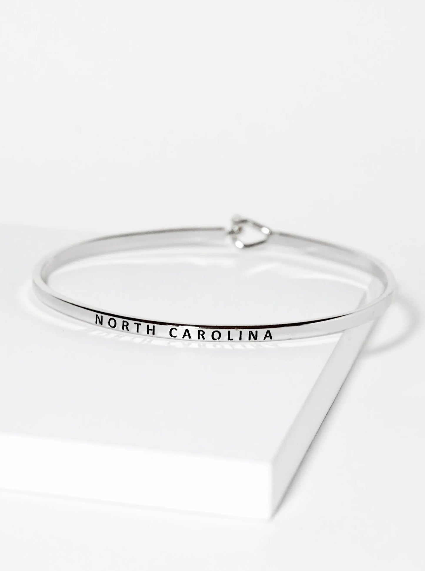 North Carolina Engraved Inspirational Bangle Bracelet