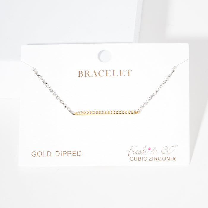 Pave Bar Charm Bracelet — PB1991