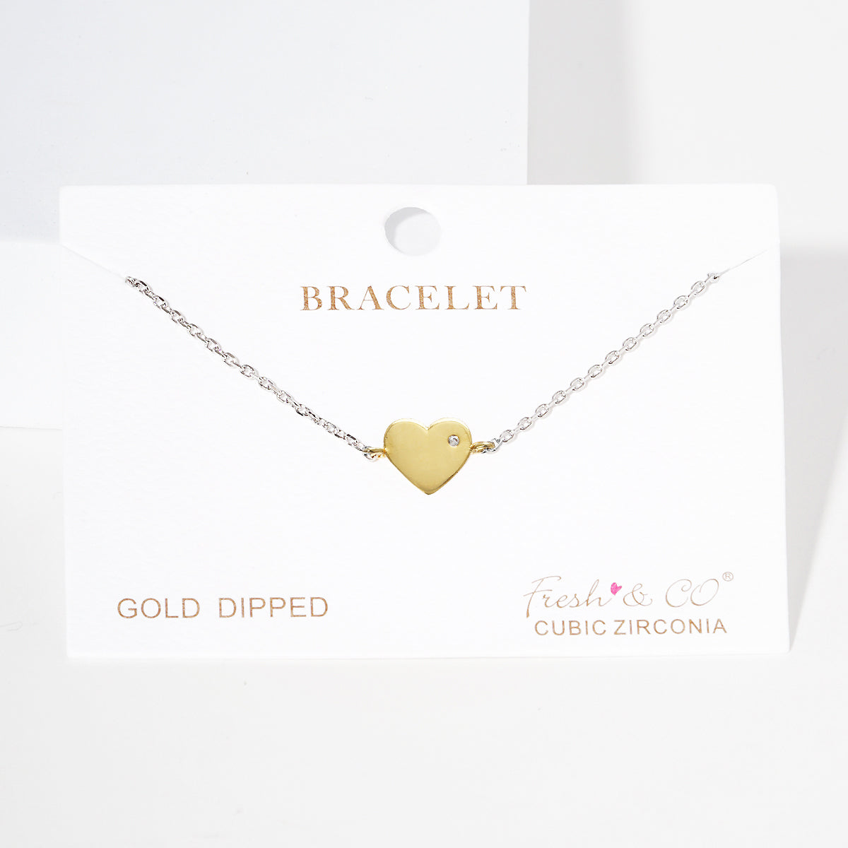 Pave Heart Charm Bracelet — PB1992