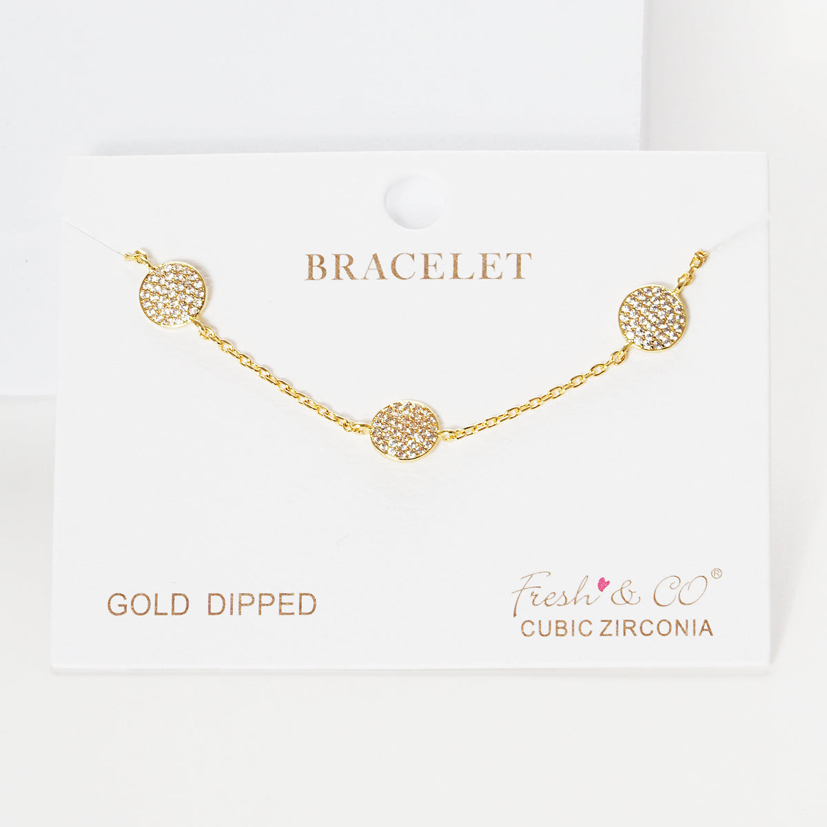 Pave Disc Station Bracelet — PB2246