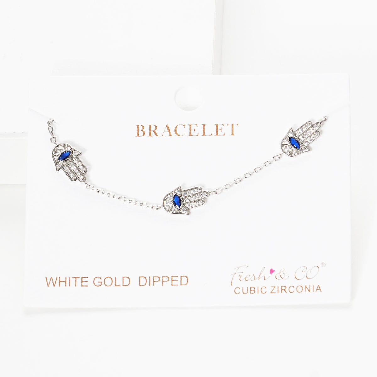 Hamsa Evil Eye Station Bracelet — PB2271