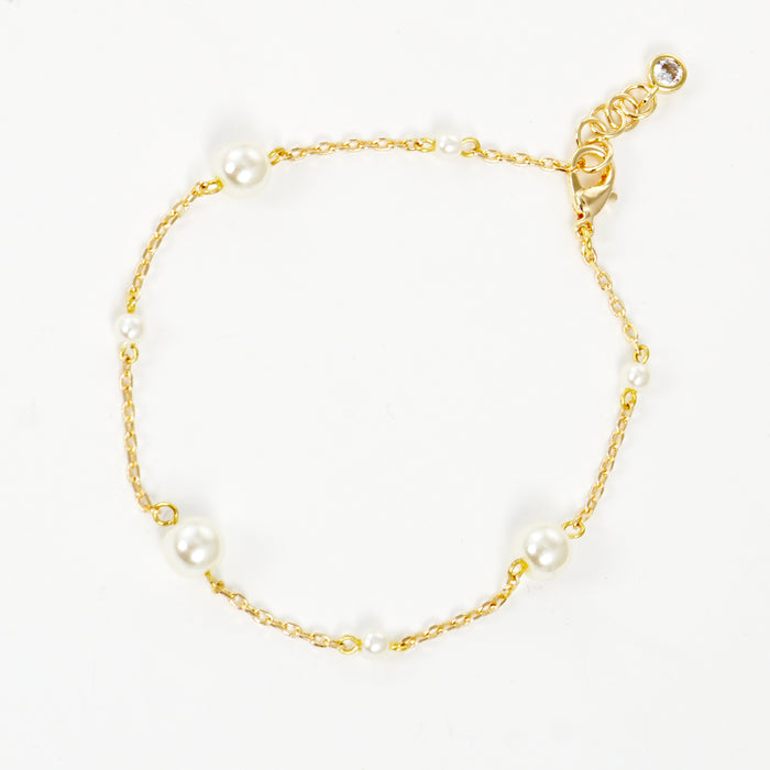 Pearl Paperclip Station Bracelet — PB2812