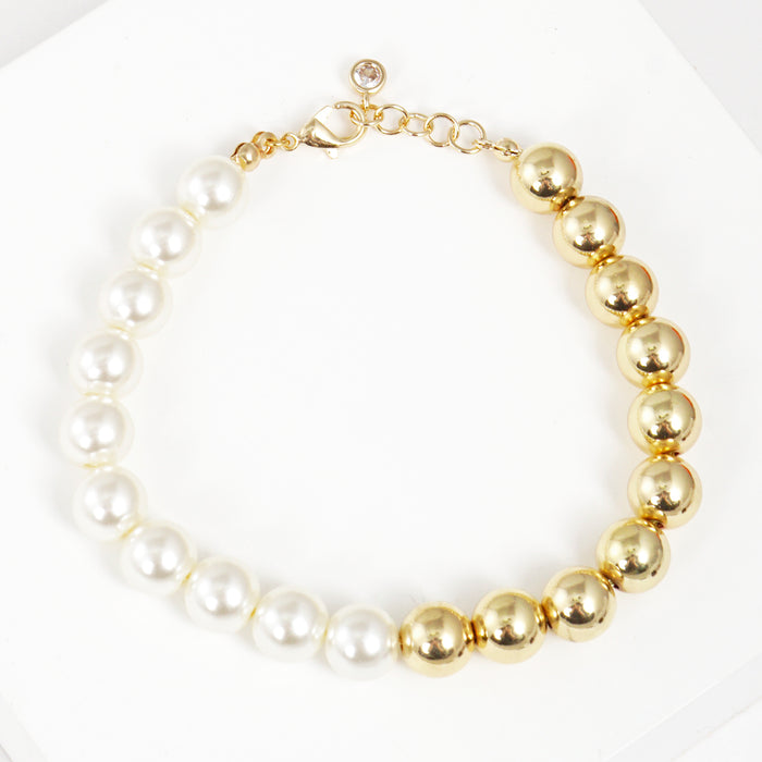 Half Pearl Half Bead Bracelet — PB2820