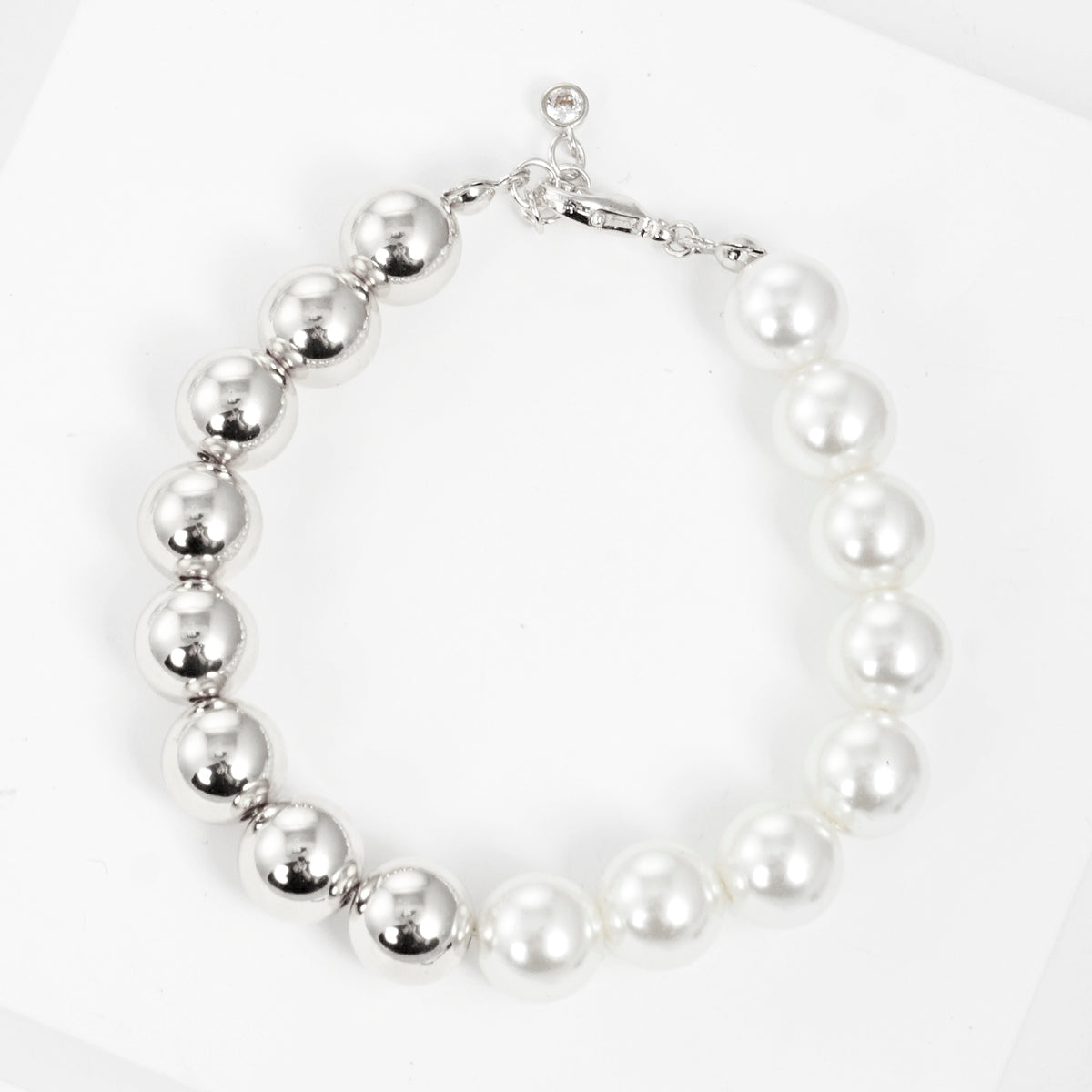 Chunky Half Pearl Half Bead Bracelet — PB2821