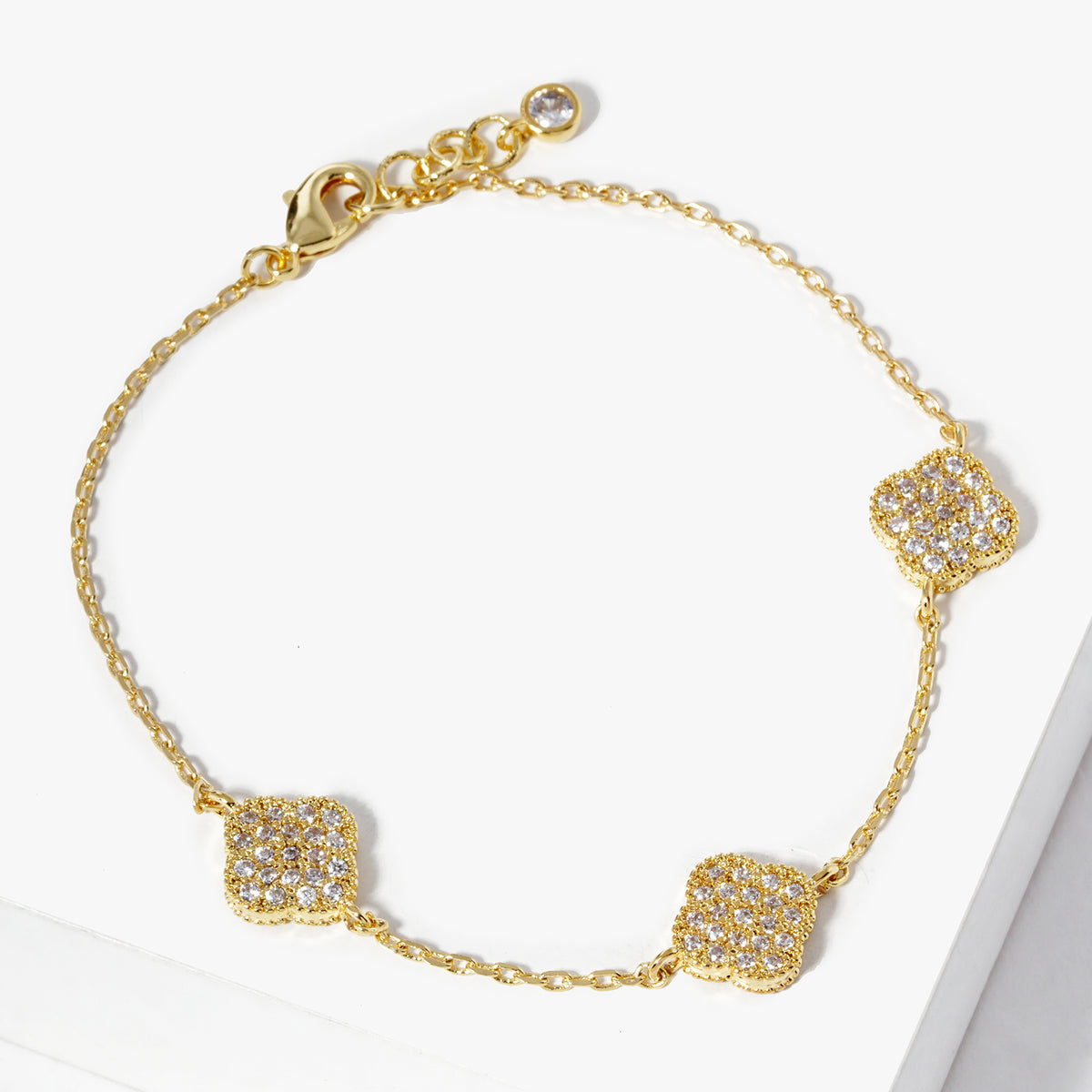 Pave Clover Station Bracelet — PB2834