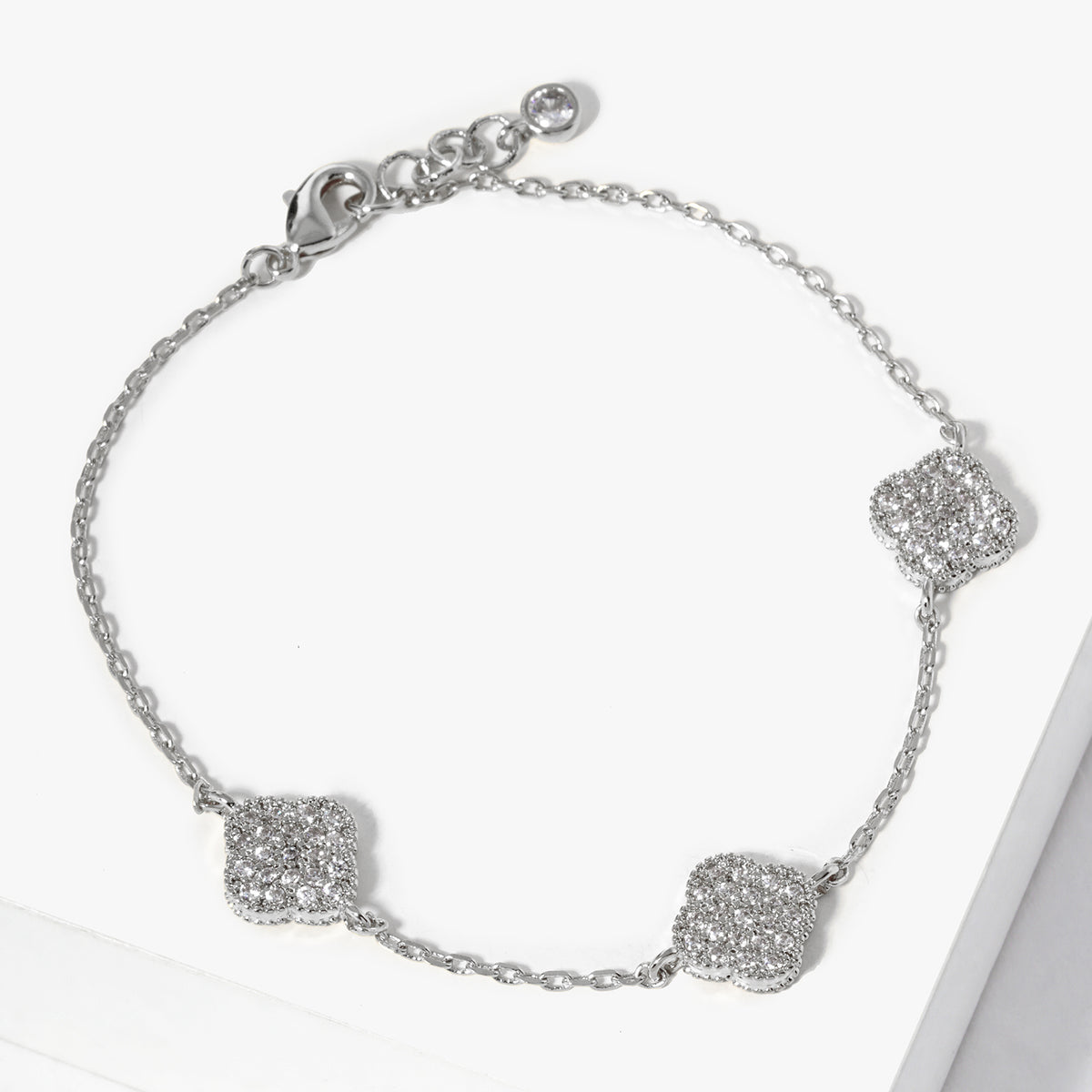 Pave Clover Station Bracelet — PB2834