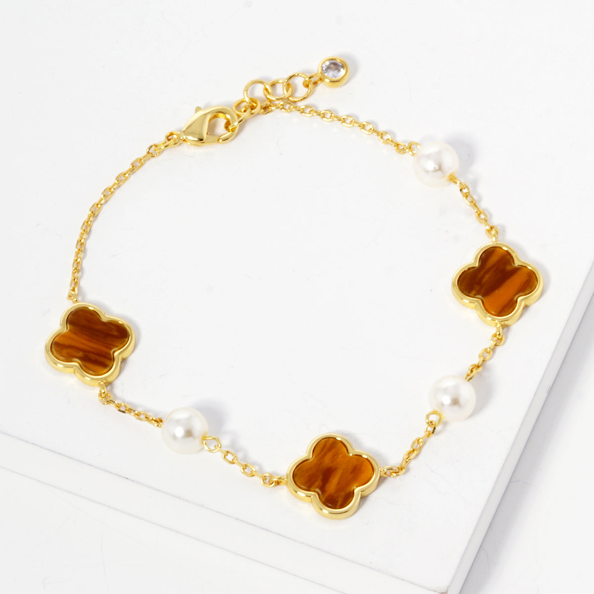 Enamel Clover Station Bracelet — PB2898