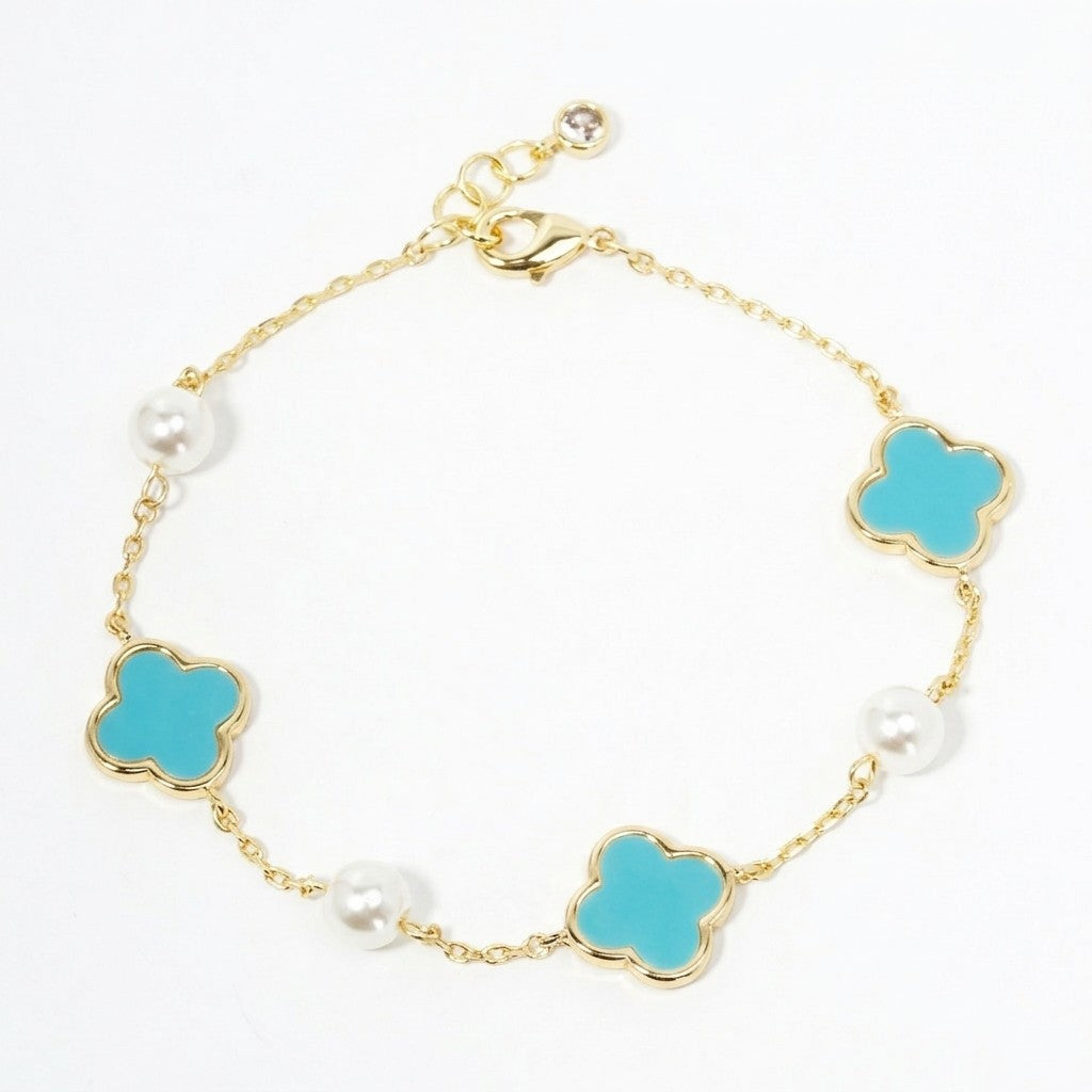 Enamel Clover Station Bracelet — PB2898