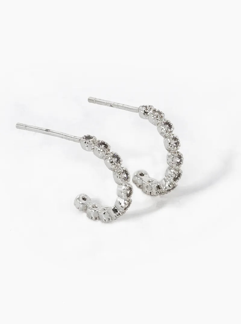 18k Gold Dipped 12mm CZ Pave Hoop Earrings