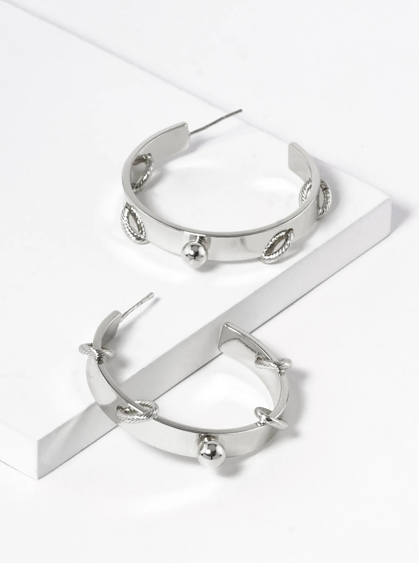 18k Gold Dipped 38mm Unique Hoop Earrings