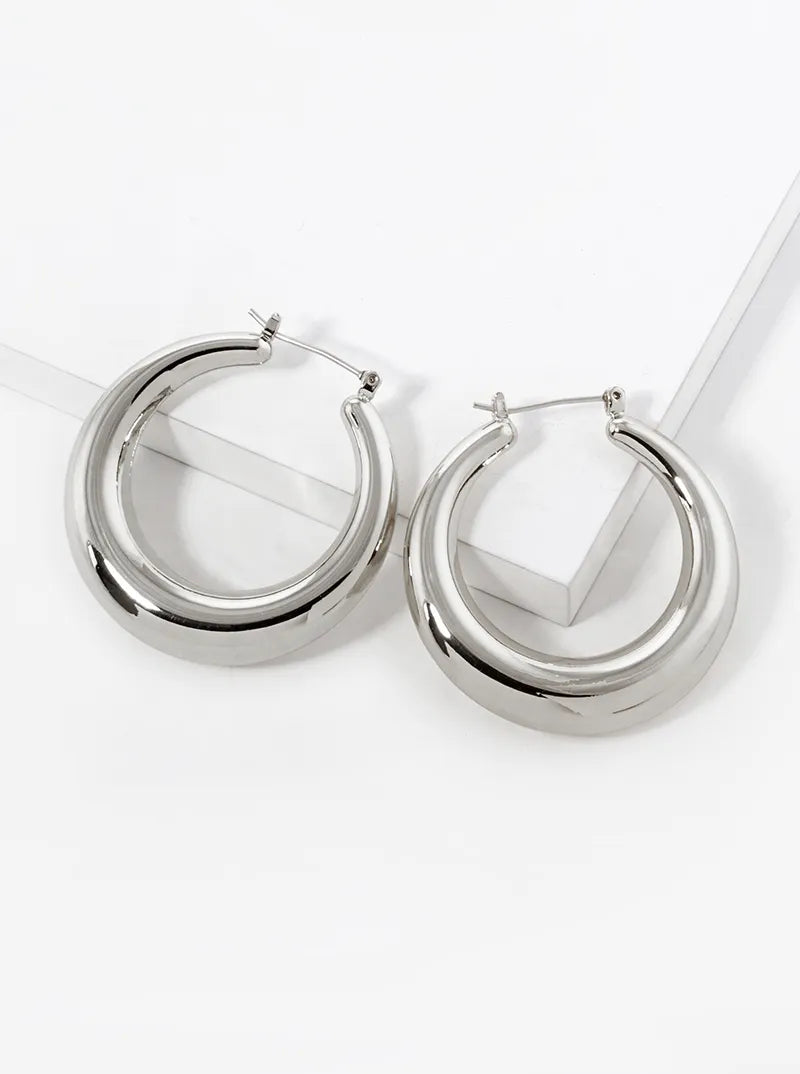 18k Gold Dipped 40mm Bold Hollow Hoop Earrings