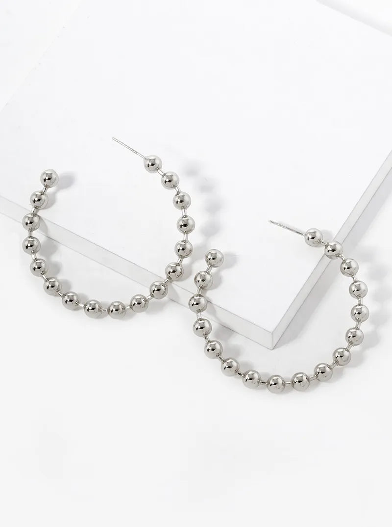 18k Gold Dipped 45mm Ball Hoop Earrings