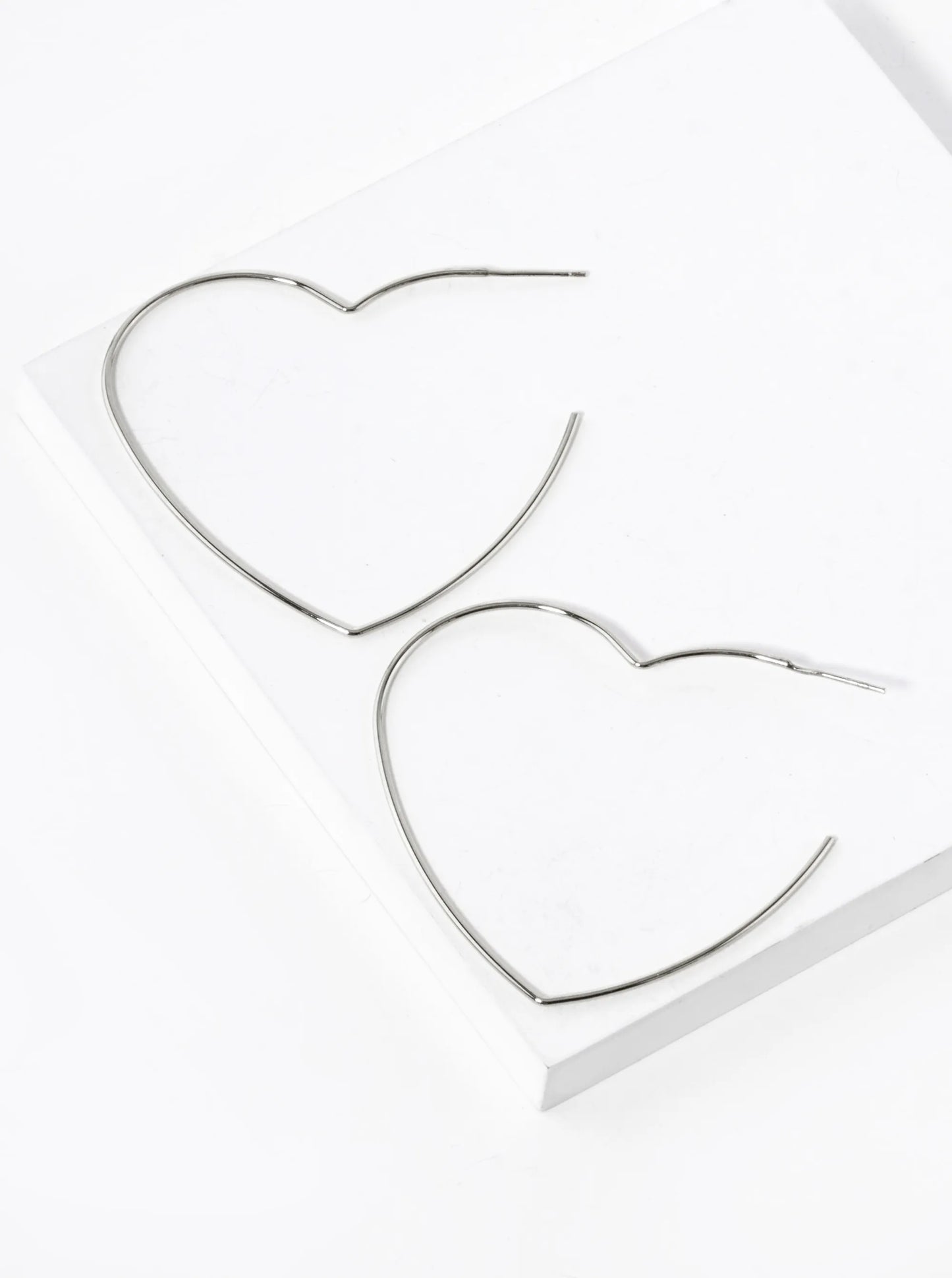 18K Gold Dipped 50mm Heart Shape Lightweight Open Hoop Earrings