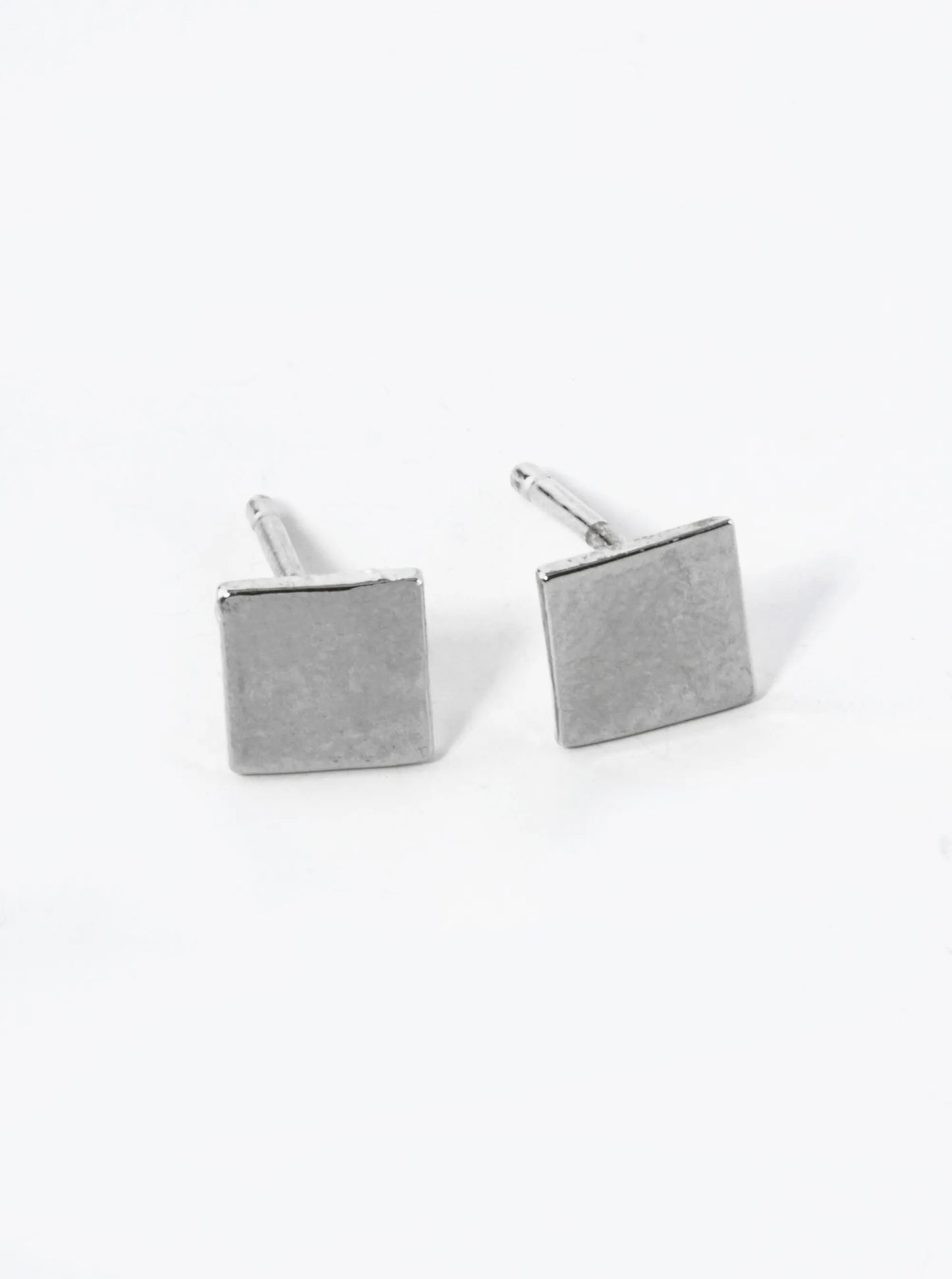 18K Gold Dipped 6mm Flat Square Stud Earrings