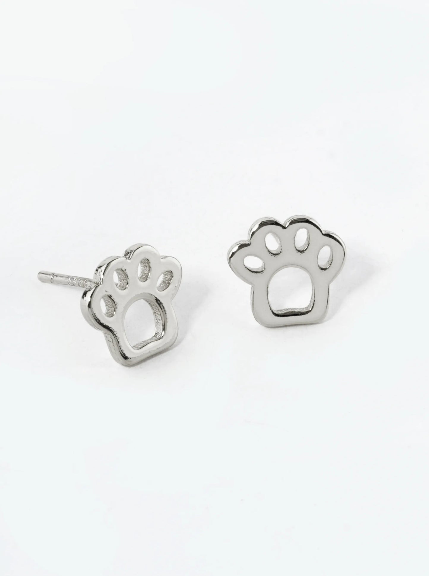 18K Gold Dipped 7mm Flat Paw Stud Earrings