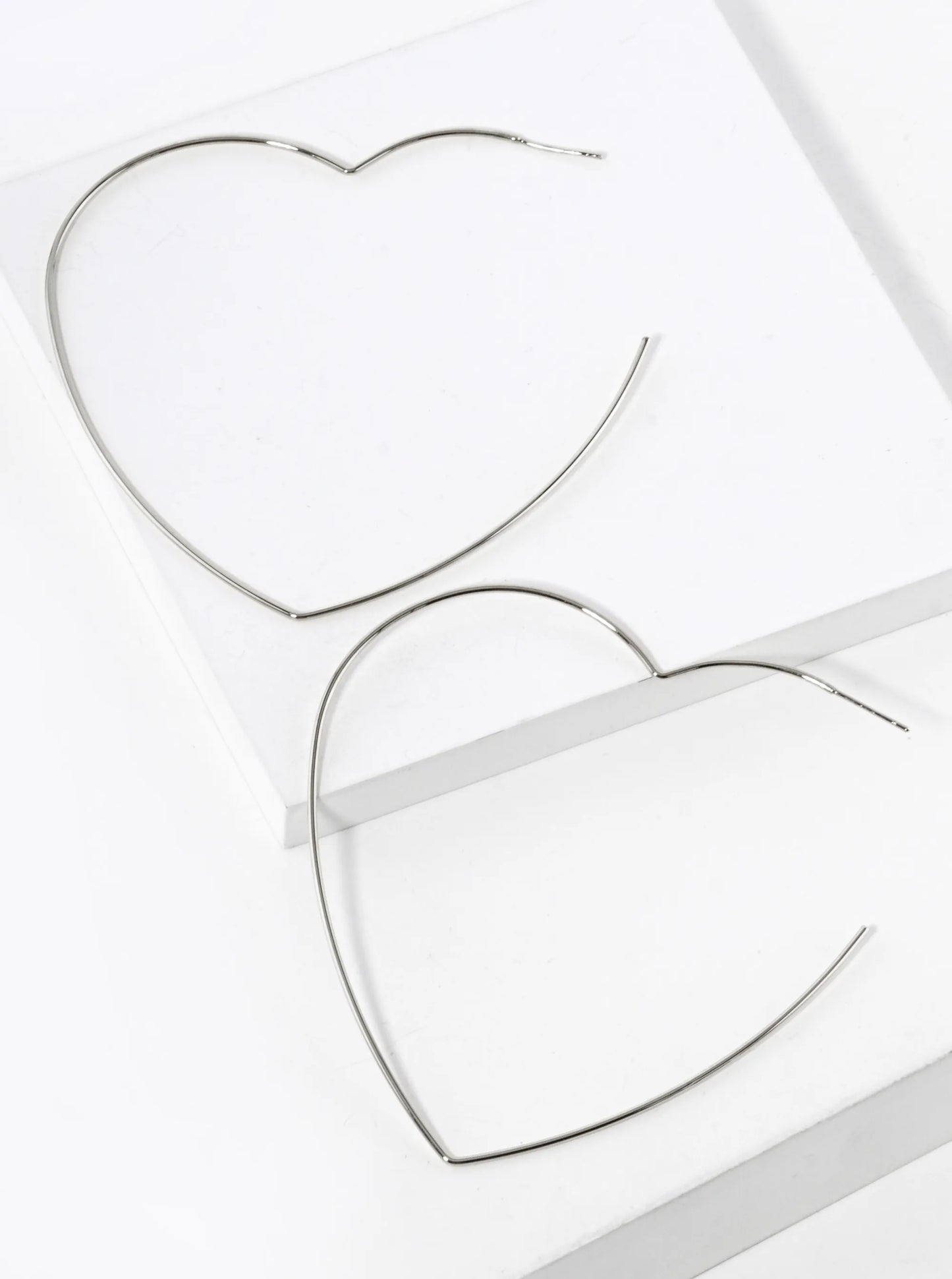 18K Gold Dipped 80mm Heart Shape Lightweight Open Hoop Earrings