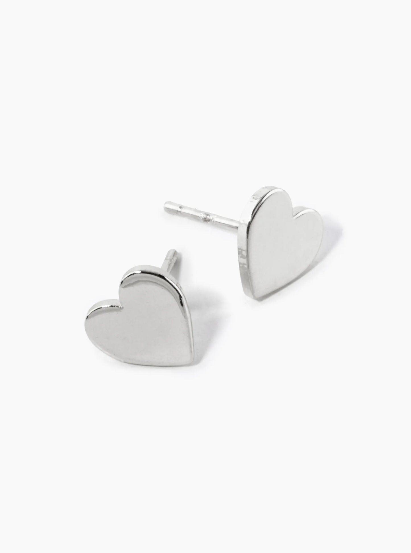 18K Gold Dipped 8mm Brass Flat Heart Stud Earrings