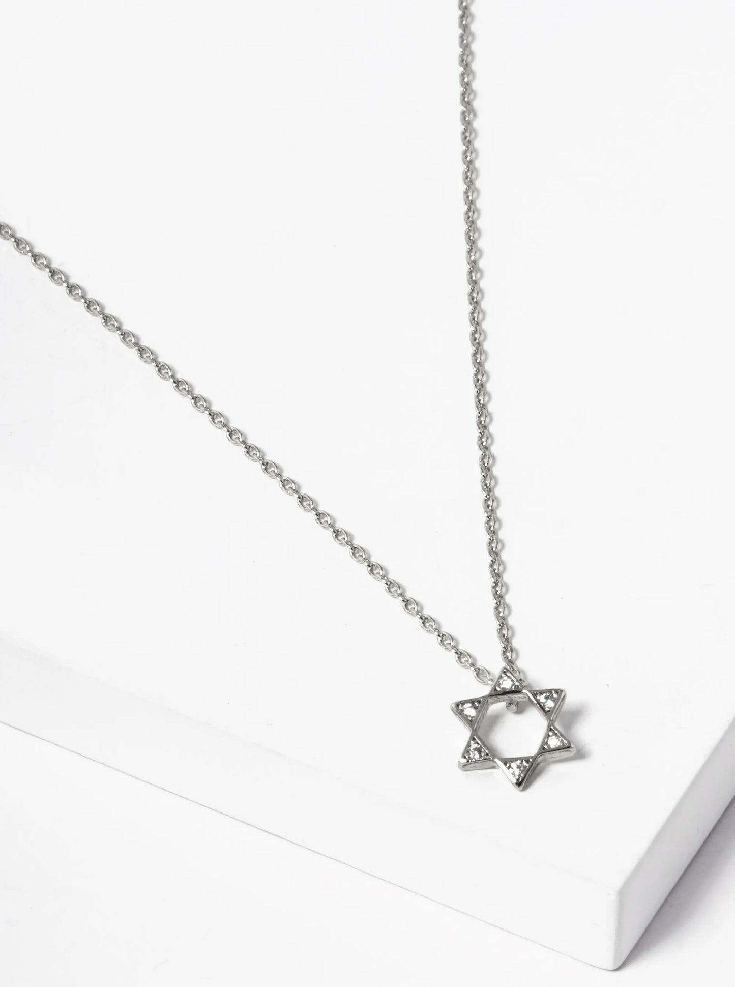 18k Gold Dipped CZ Pave Star Of David Pendant Necklace