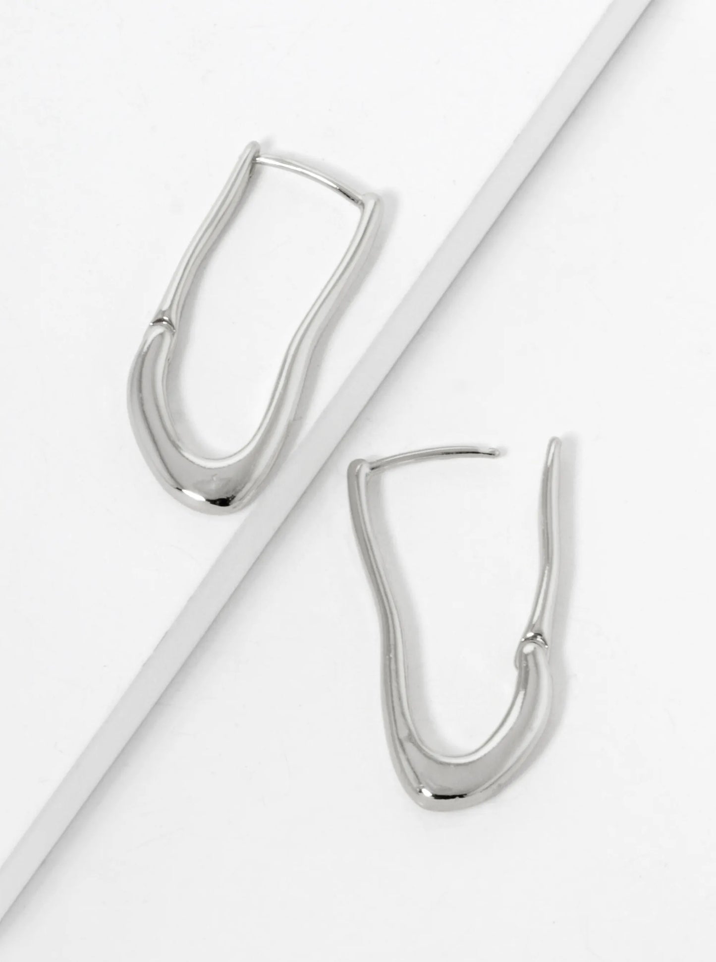 18k Gold Dipped Organic Shape 28mm Hoop Earrings